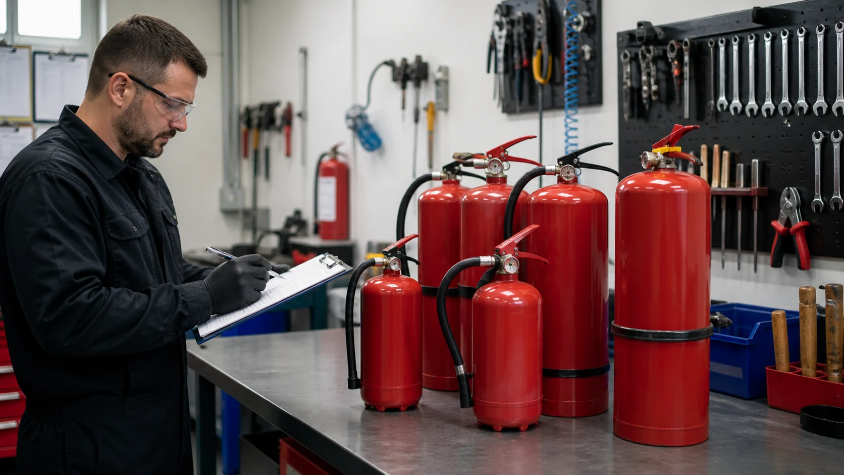 Portable fire extinguishers documented for maintenance evaluation